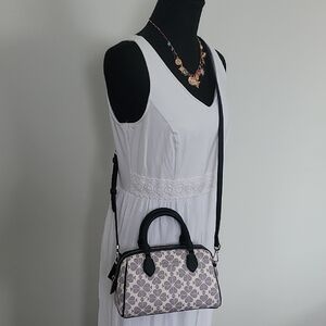 Kate Spade Floral Pattern Satchel Crossbody Bag - Navy Trim